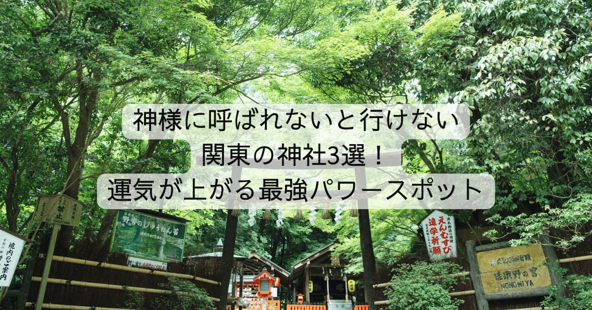 神様に呼ばれないと行けない関東の神社3選！運気が上がる最強パワースポット